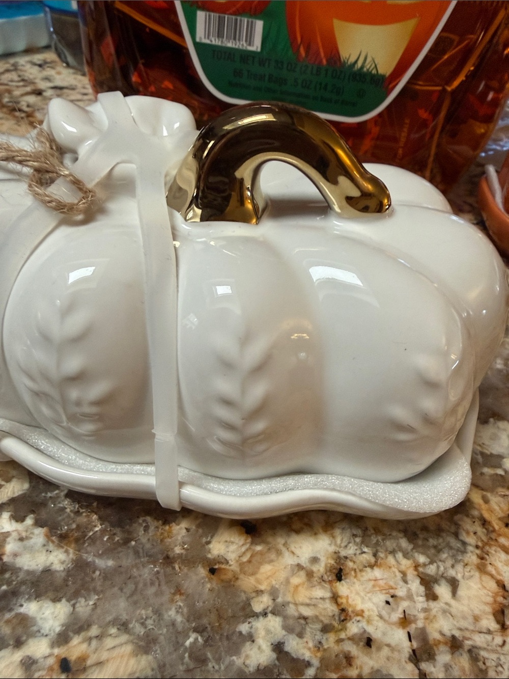 Crofton White Ceramic Pumpkin Butter Dish-NWT - Picture 8 of 9